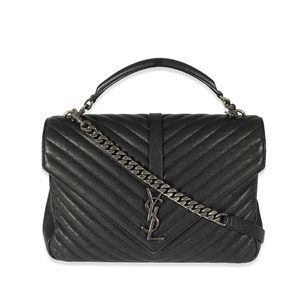 Saint Laurent Black Leather Large College Bag